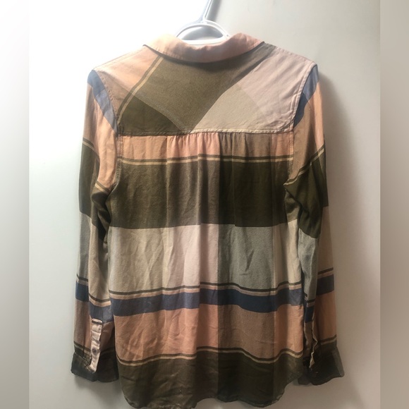 Lucky Brand Plaid Button Up Shirt Long Sleeves Size Small Viscose & Modal Airy - Picture 3 of 13